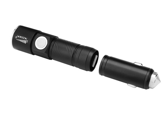 linterna de LED recargable de 3W 350Lm USB con modos del martillo 3 de la seguridad